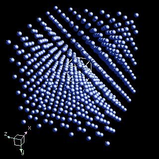 Copper crystal structure image (ball and stick style)