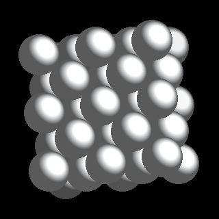 Silver crystal structure image (space filling style)