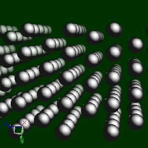 Californium crystal structure image (space filling style)