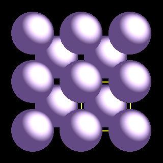 Potassium crystal structure image (space filling style)