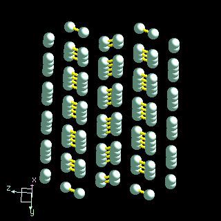 fluorinecrystal structure image (ball and stick style)