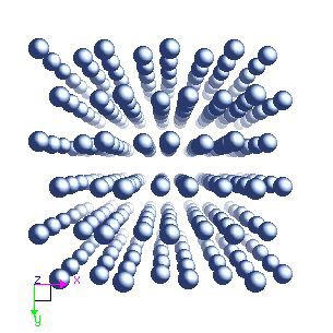 neptuniumcrystal structure image (ball and stick style)