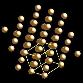 goldcrystal structure image (ball and stick style)