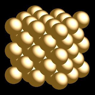 gold crystal structure image (space filling style)