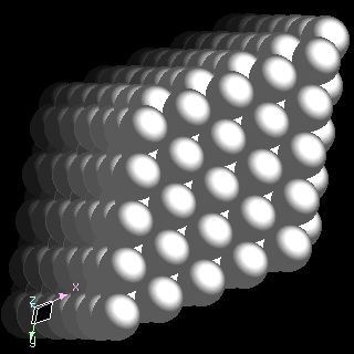 cobalt crystal structure image (space filling style)