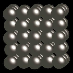 helium crystal structure image (space filling style)