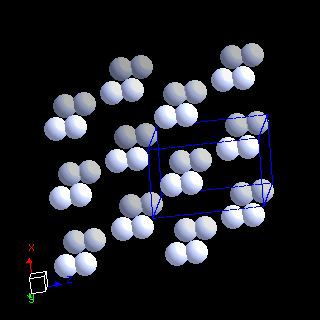 nitrogencrystal structure image (ball and stick style)