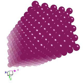 neon crystal structure image (space filling style)