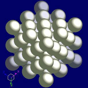 rhodium crystal structure image (space filling style)