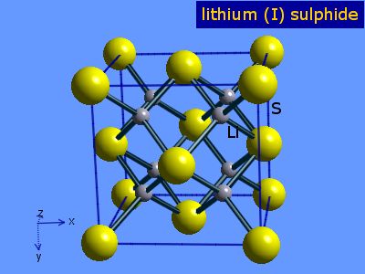 Crystal structure of lithium sulphide