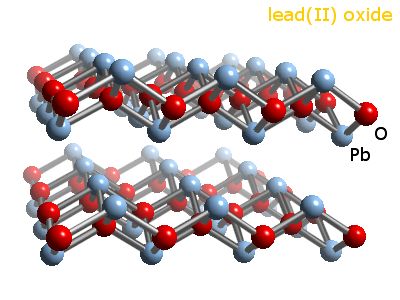 Crystal structure of lead oxide