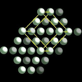 Americium crystal structure image (ball and stick style)