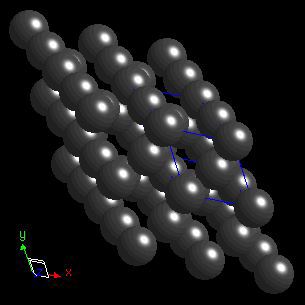 Berkelium crystal structure image (space filling style)