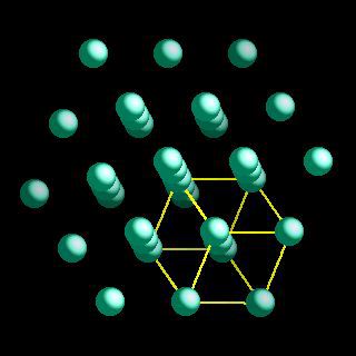 Caesium crystal structure image (ball and stick style)