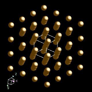 Iron crystal structure image (ball and stick style)