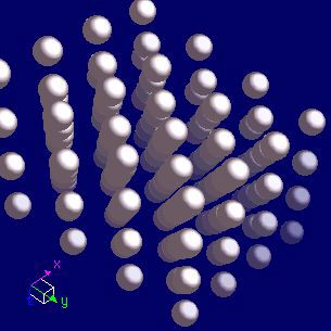 Mercury crystal structure image (ball and stick style)