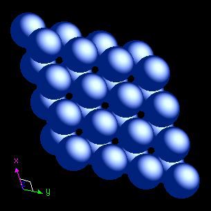 Holmium crystal structure image (space filling style)
