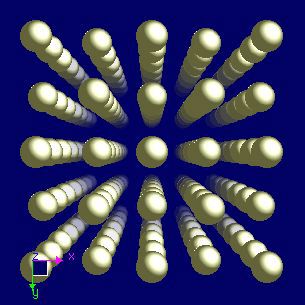 Iridium crystal structure image (ball and stick style)