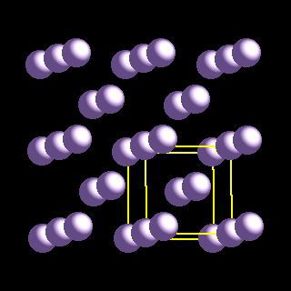 Potassium crystal structure image (ball and stick style)