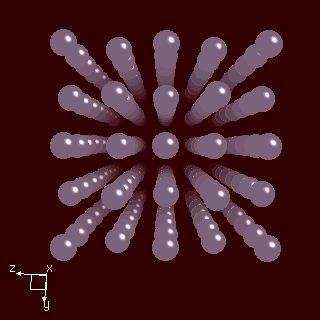 Xenon crystal structure image (ball and stick style)
