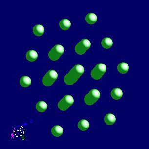 Protactinium crystal structure image (ball and stick style)