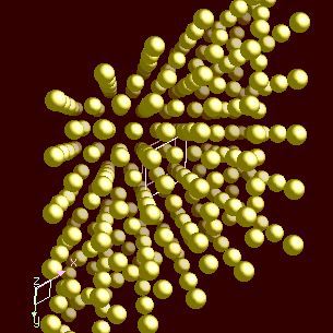 Praseodymium crystal structure image (ball and stick style)