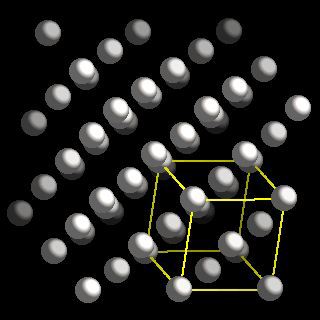 Platinum crystal structure image (ball and stick style)