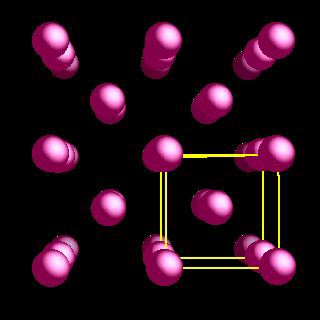 Rubidium crystal structure image (ball and stick style)