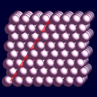 Scandium crystal structure image (space filling style)