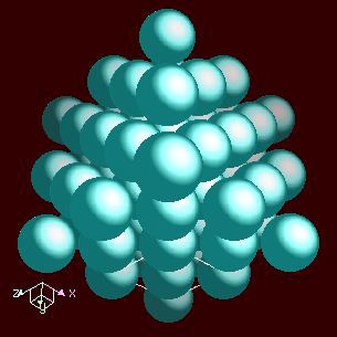 Ytterbium crystal structure image (space filling style)