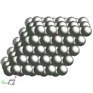 Zinc crystal structure image (space filling style)